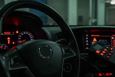 Panel de control de un coche con luces de advertencia encendidas. El diagnóstico indica que mi coche no tiene fuerza al acelerar.