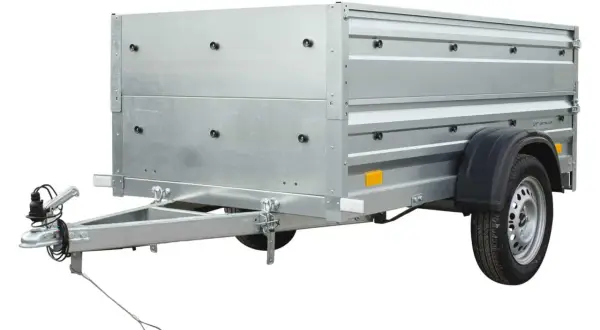Remolque metálico de caja cerrada, ideal para transporte ligero. Documentación remolque menos 750 kg.